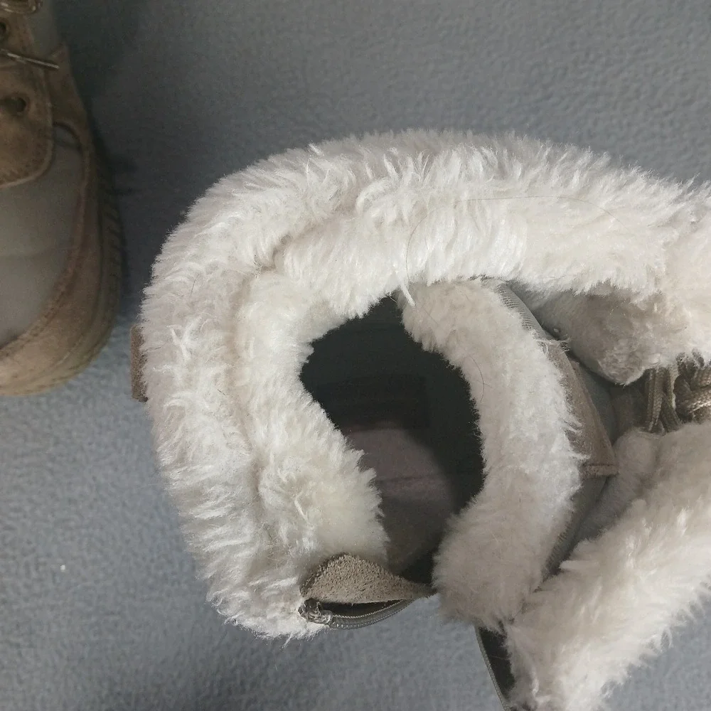 Waterproof Vintage Chloe 1412964 Snow Boot Womens 10M Brown Faux Fur Side Zip